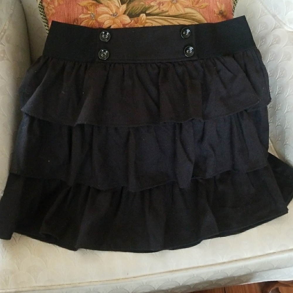 Three Tiered Black Skirt